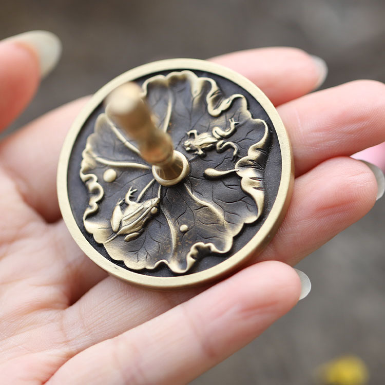 Carved copper ash lotus flower Chinese incense way tools a complete set of finishing incense ash supplies a complete set of ash seal tools