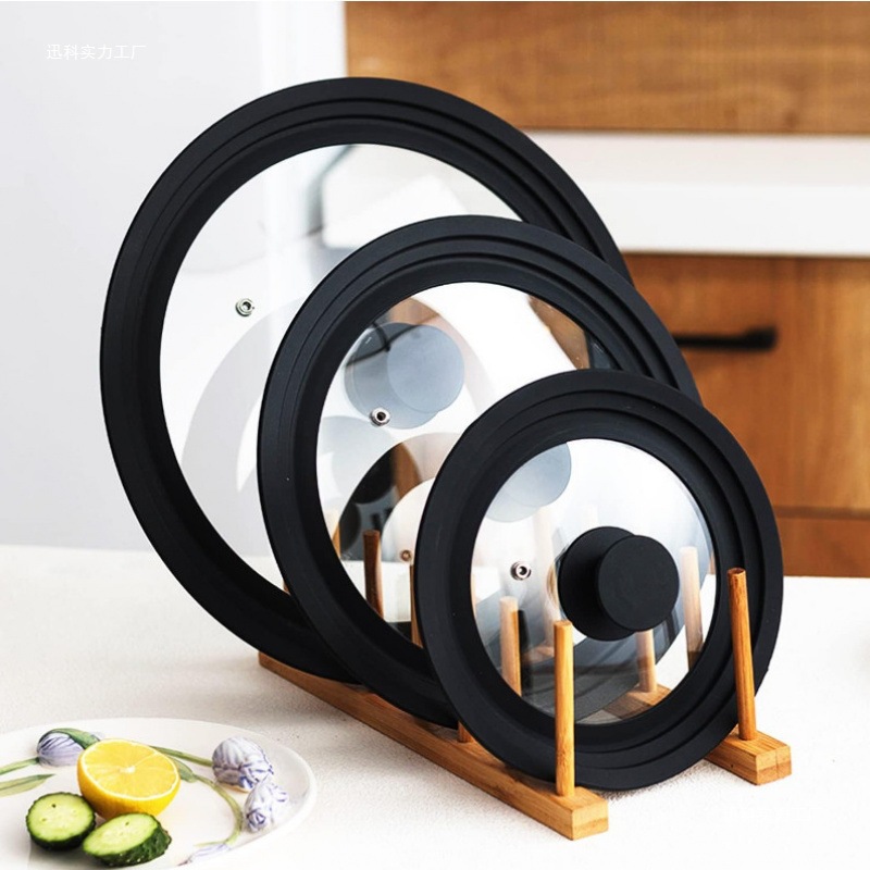 Силиконовая крышка для кастрюли, антипроливная, антиожоговая, универсальная круглая прозрачная закаленная крышка для супа