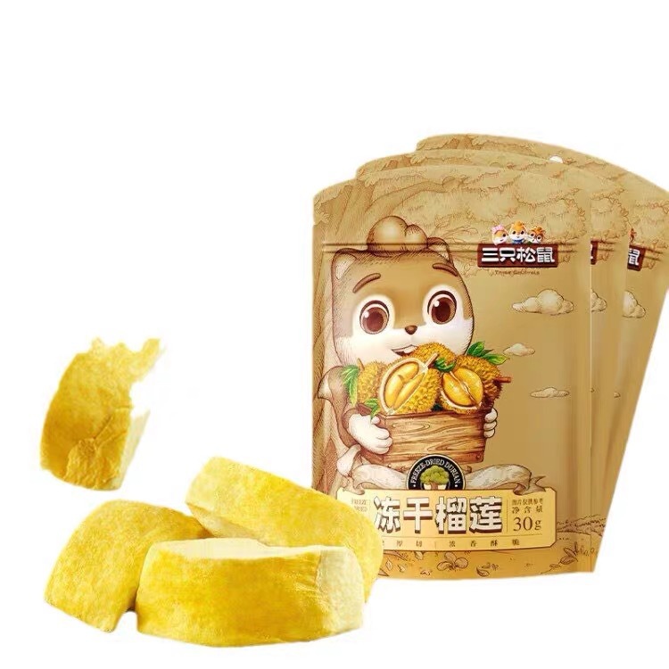 Three squirrels_freeze-dried durian 30g net red dried fruit casual dried gold pillow casual dried fruit wholesale