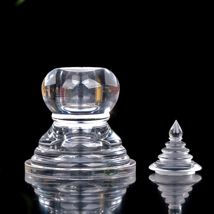 W-shaped Xizang Acrylic Shariri Pagoda Crystal Pagoda Decoration Ornaments for Bodhi Pagoda Transparent Mannan Aquarius