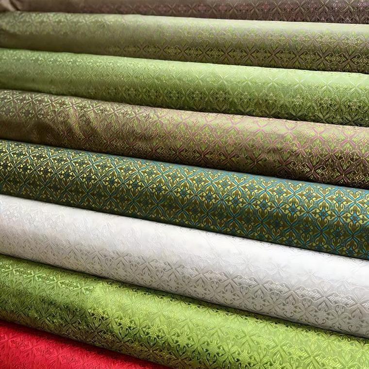 Spinning Three-Five Brocade Forged Cheongsam Mongolian Robe Children's Wear Spinning Satin Fabric Decorating Handmade Jacquard Chinese Style Fabric