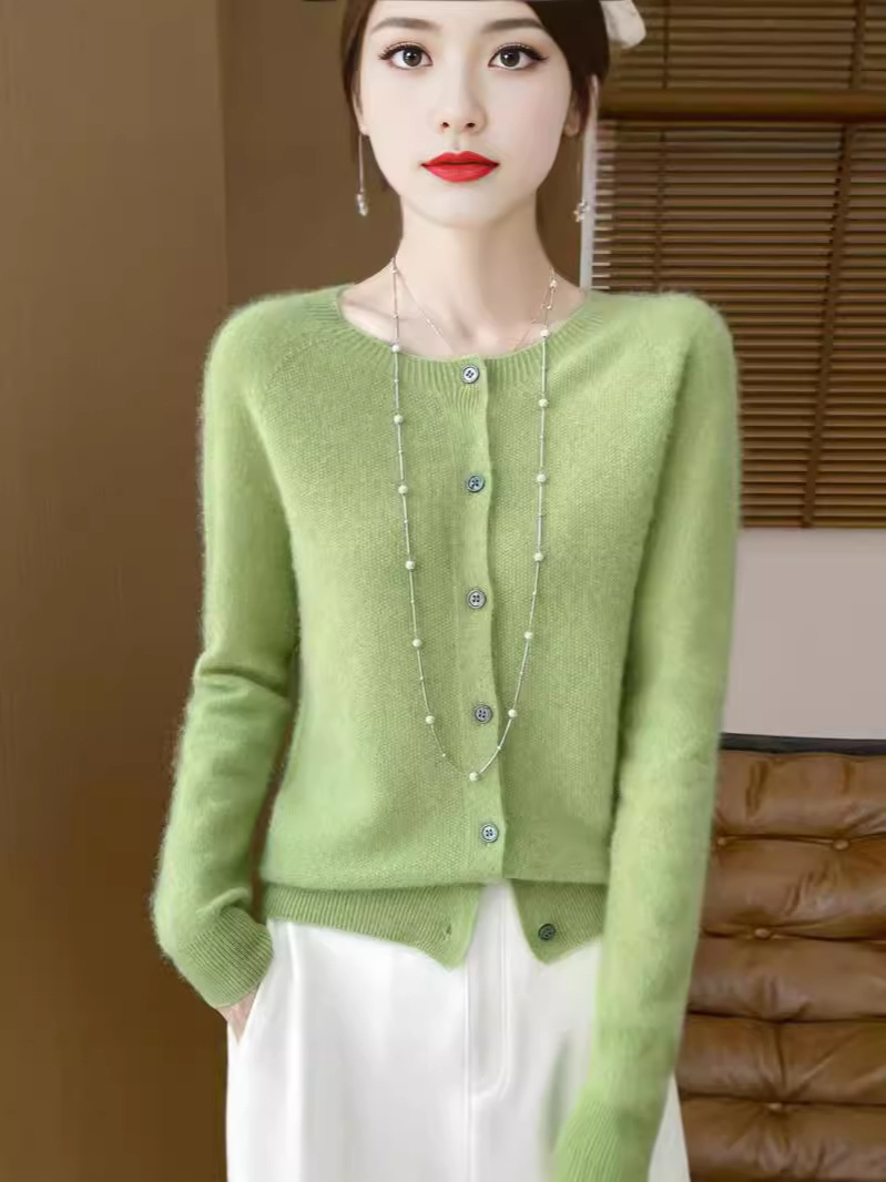 First-Line Ready-To-Wear Cardigan for Women, Osmanthus Needle Knitwear, Round Neck Loose Knitwear Cardigan, Inner Wear Outer Top Jacket