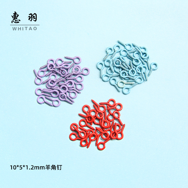 handmade color diy paint iron sheep angle nail screw accessories handmade accessories sheep eye ring sheep eye nail