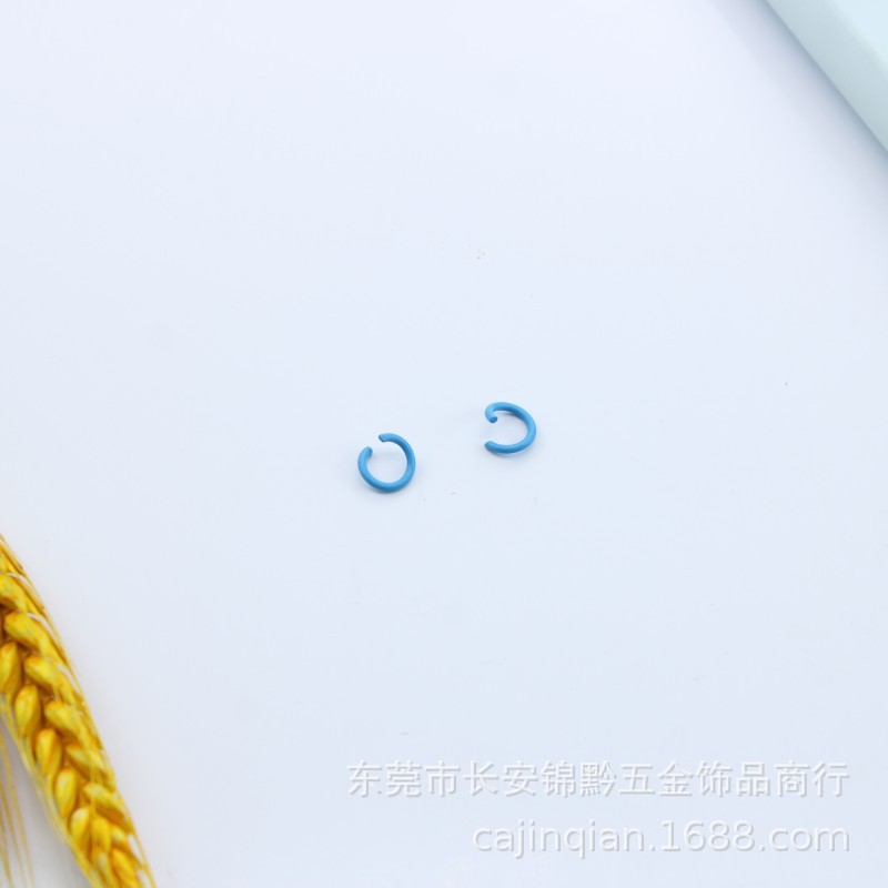 1.2 * 8mm color paint open ring connecting ring key ring iron connecting ring handmade diy hanging ring material
