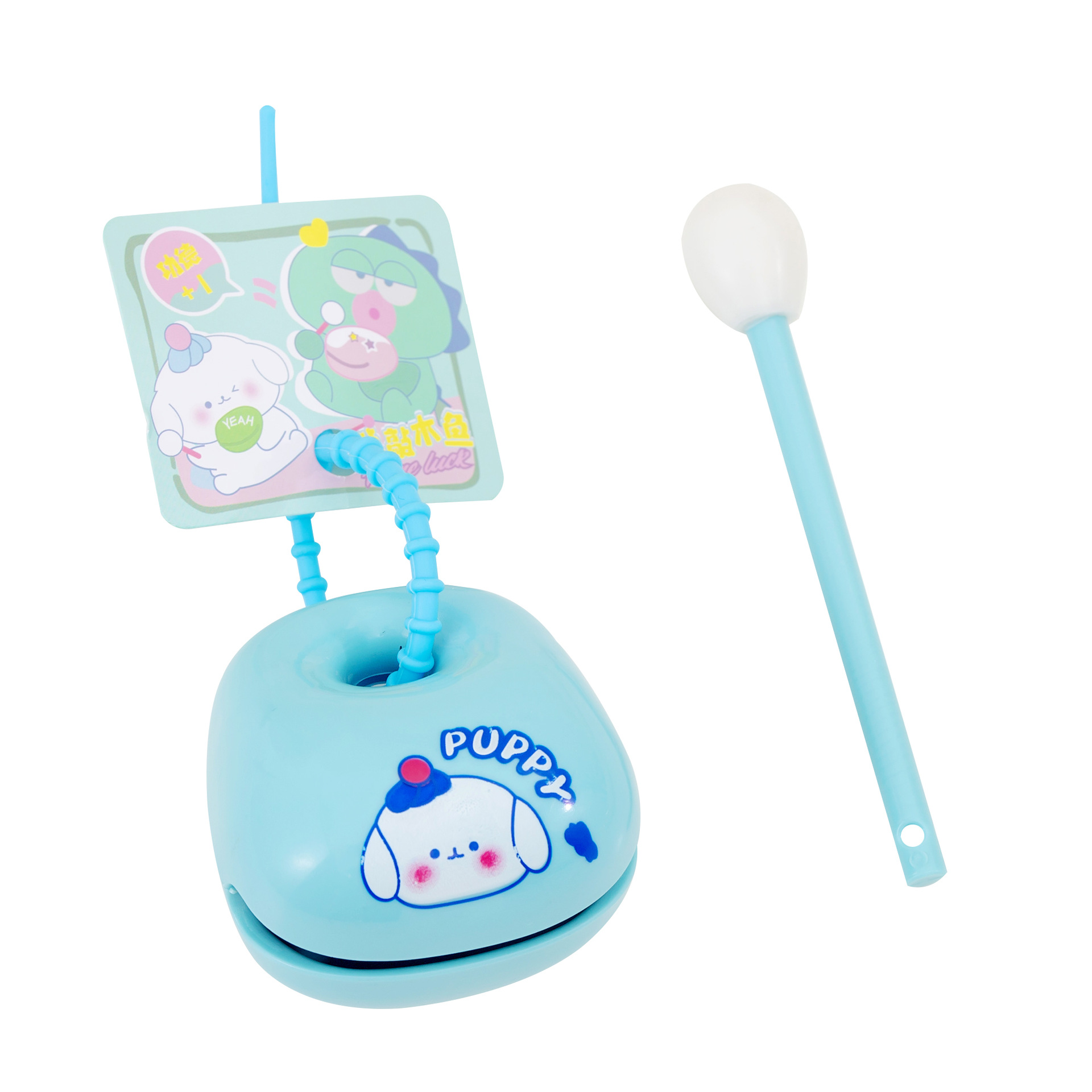 New decompression merit small wooden fish key chain Sanli capybara wooden fish cartoon schoolbag cute key chain pendant