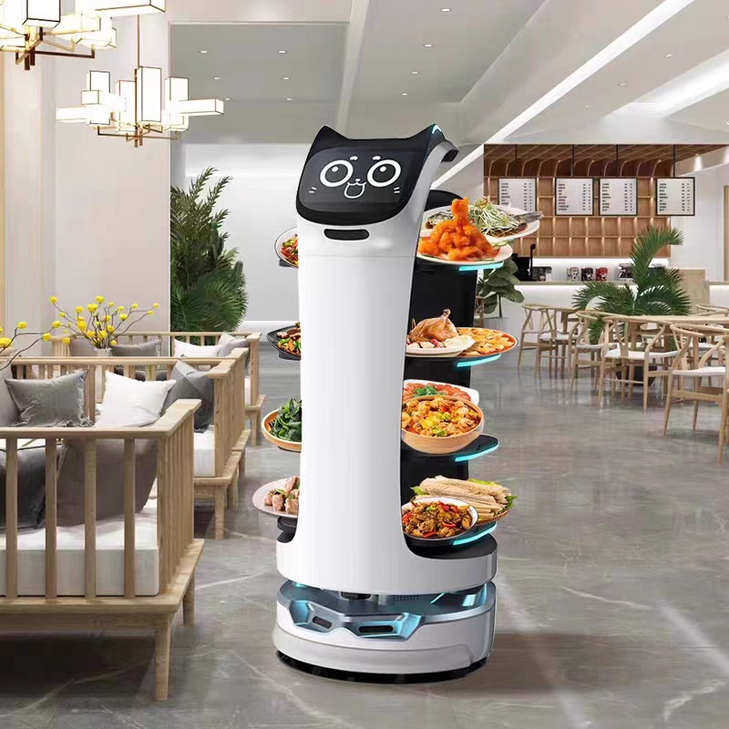 Hotel hot pot restaurant restaurant intelligent food delivery robot food delivery food serving food and running hall multi-language overseas export