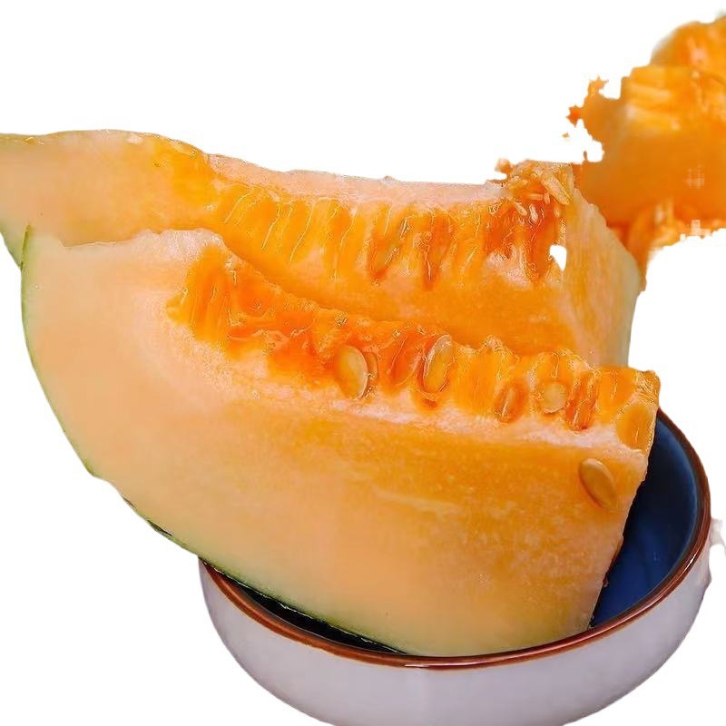 Hainan Direct Delivery Cantaloupe Fresh Fruit Western Melon Netted Melon No. 25 Sweet Cantaloupe Seasonal Whole Box Free Shipping