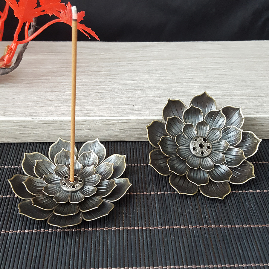Factory batch explosion three-layer lotus incense incense burner retro incense burner Zen incense incense thread incense wire incense burner