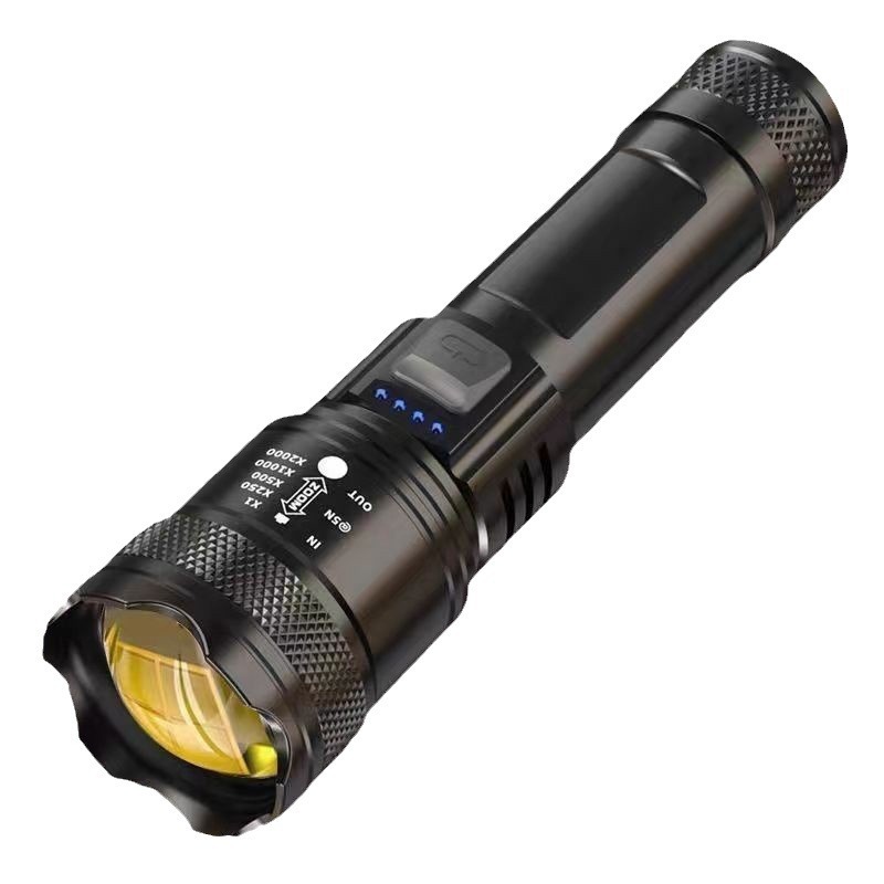 Cross-border Explosive Flashlight Portable Rechargeable Super Bright Outdoor Telescopic Zoom Searchlight Remote Spotlight