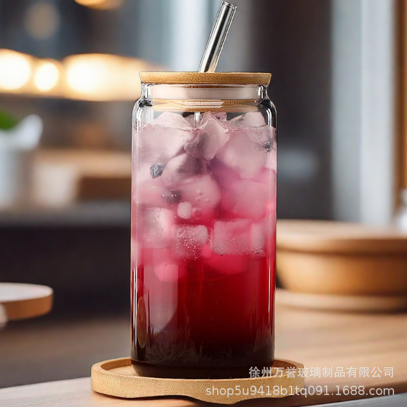 Кружка Coca-Cola с бамбуковой крышкой и трубочкой кибер-красная стеклянная кружка 16oz