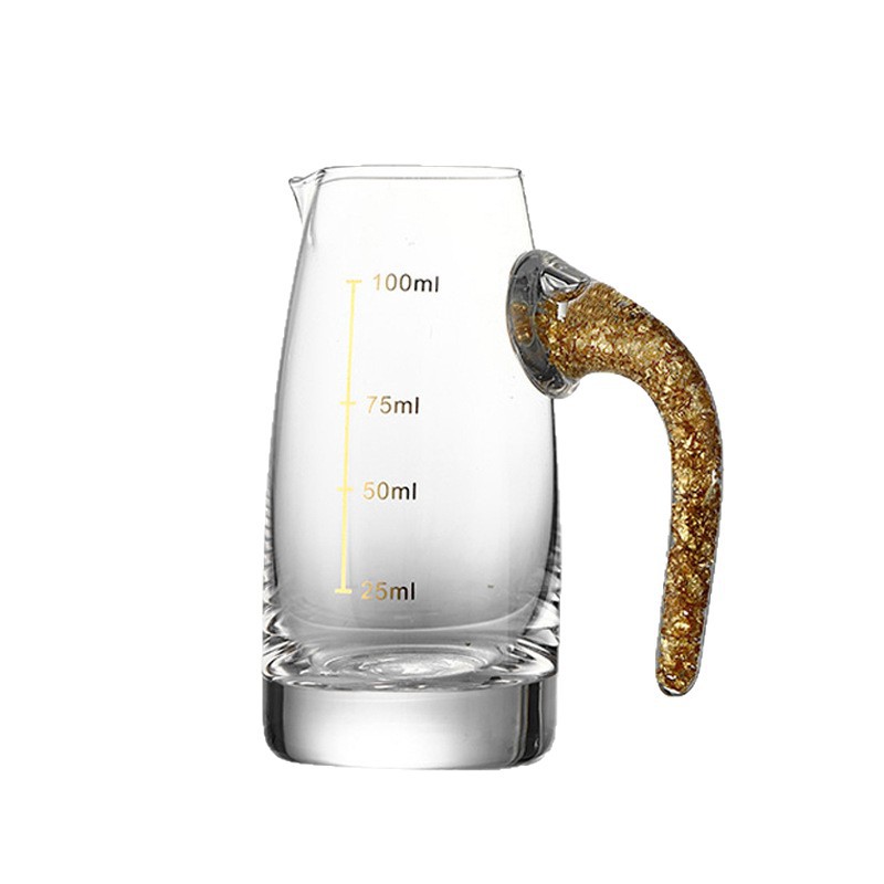 Wholesale Liquor Dispenser Creative Gold Foil Jinshan Liquor Glass Crystal Glass Liquor Measurer Dispenser Bullet Cup