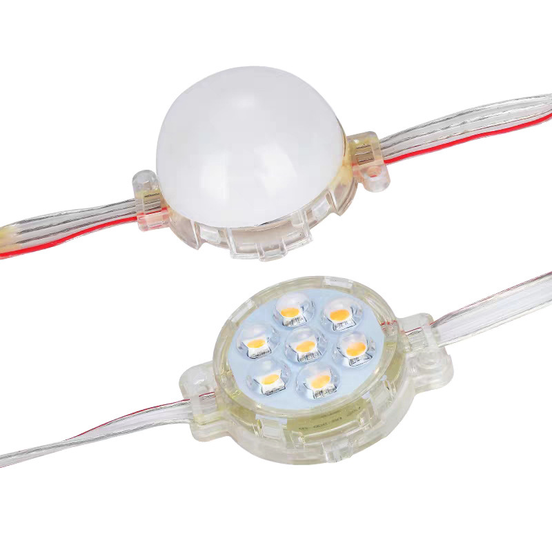 5cm Point Light Source 512 Light String Waterproof Ip67 Multicolor Running Light Advertising Outline Yellow Light Hemisphere Bulb Full Color
