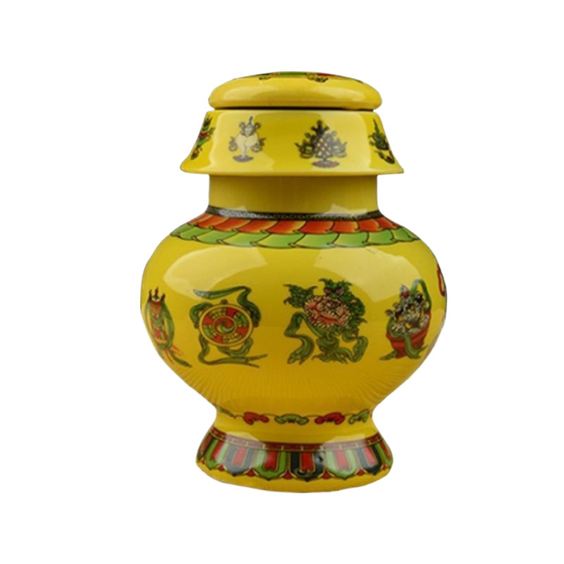 Treasure Bottle Packing Treasure Bottle Ornaments Ceramics Eight Auspicious Dragon King Xizang Home Buddha Hall for Treasure Bottle