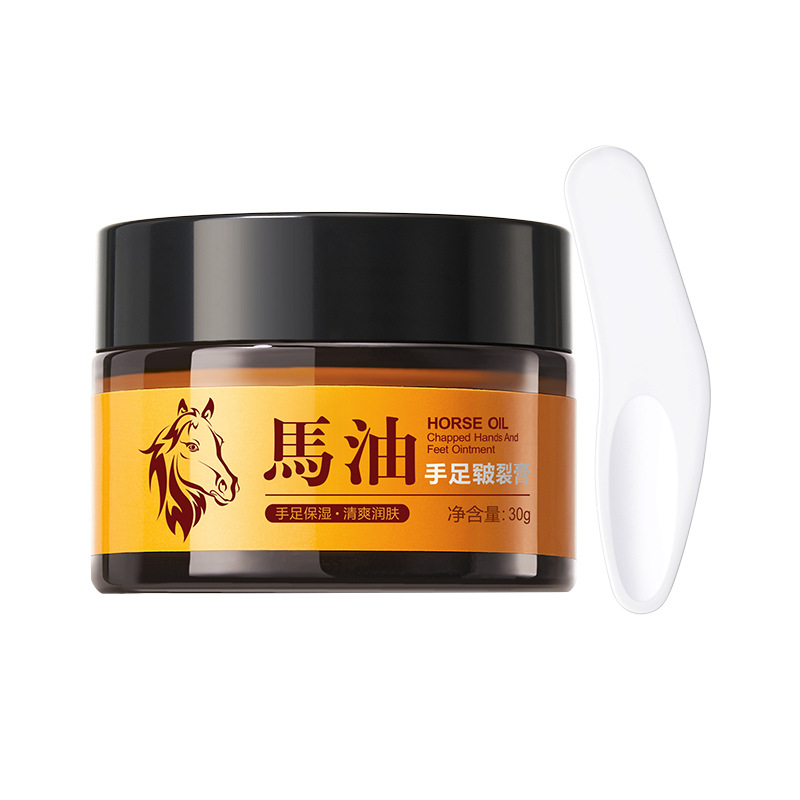 Ice Chrysanthemum Horse Oil Moisturizing Cream for Facial Rejuvenation, Non-Sticky, Anti-Dry Crack for Autumn and Winter, Hand and Foot Care Horse Oil Cracked Skin Cream