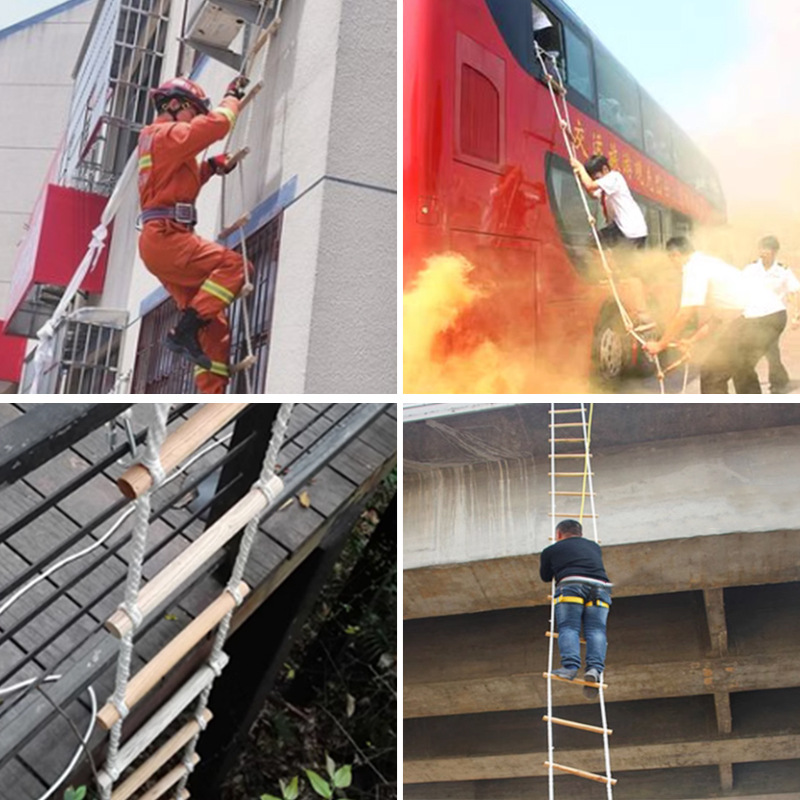 Solid Wood Ladder 10 m 20 m 30 m Fire Escape Ladder Rope Ladder Marine Ladder Climbing Ladder Rescue Ladder