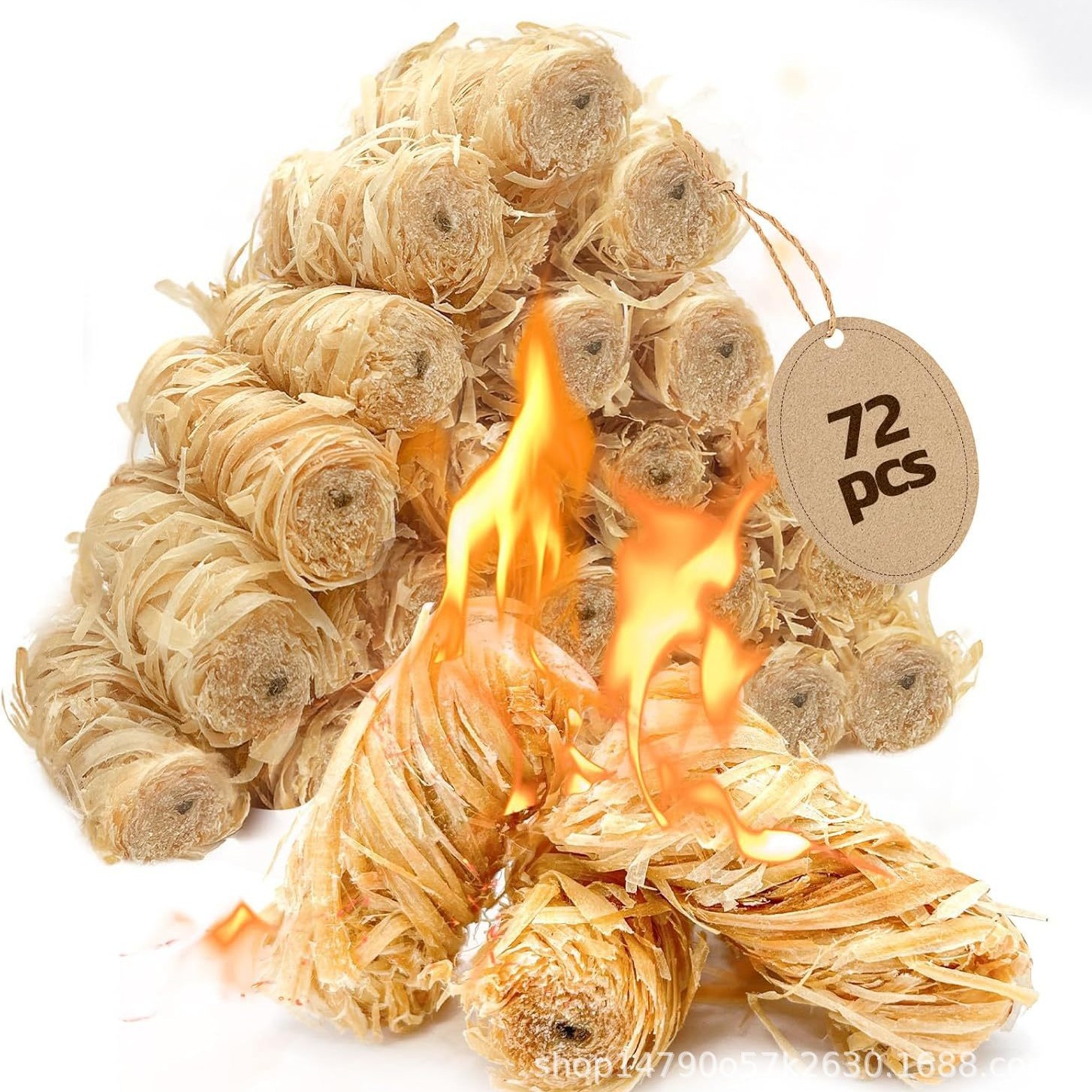 Cross-Border Source Factory Pine Silk Wax Wood Stick Fire Starter Roll Outdoor Camping Barbecue Fireplace Combustion Aid Fire Starter Quick Ignition Prevention