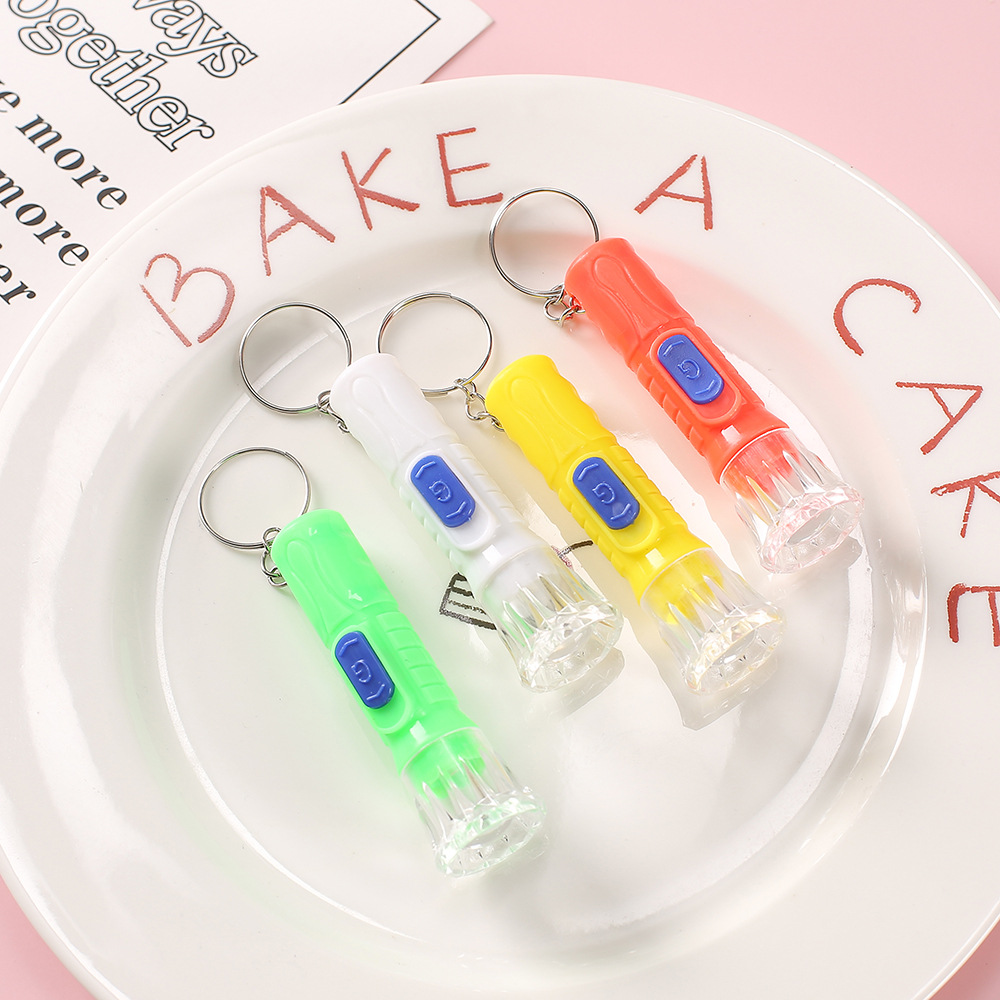 New mini plastic children's small flashlight transparent crystal led household small flashlight Home portable small