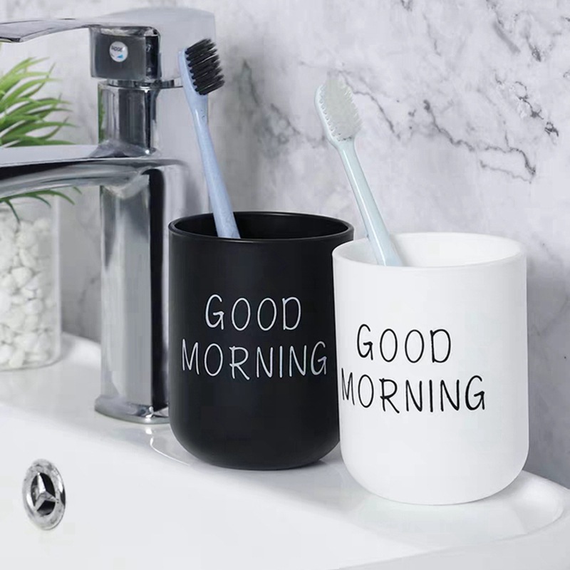 Whispers Japanese-style Good Morning Brushing Cup Household Handy Cup Cleaning Mouthwash Cup Toothbrush Cup Couple's Wash Cup Tooth Tank