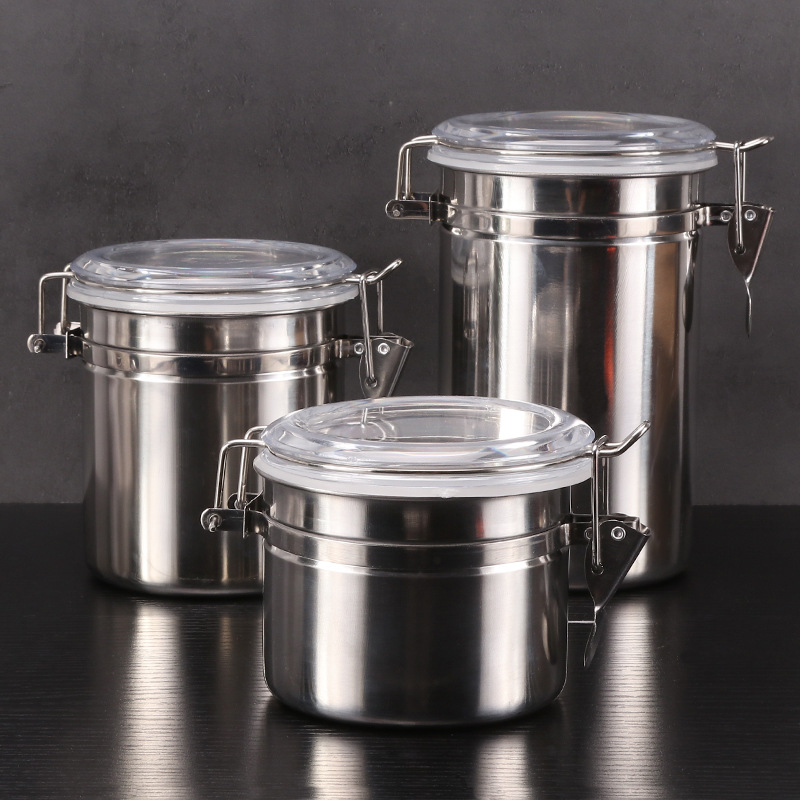 in stock Wholesale Hot Sale Stainless Steel Sealed Can Metal Tobacco Leaf Moisturizer Large and Medium small size Smoking Pipe Accessories