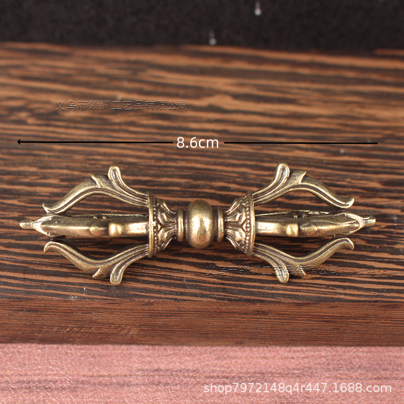 Xizang Secret Teach Instrument Handmade Brass Five-strand King Kong Magic Pestle Ornaments Old Crafts Nepalese Law
