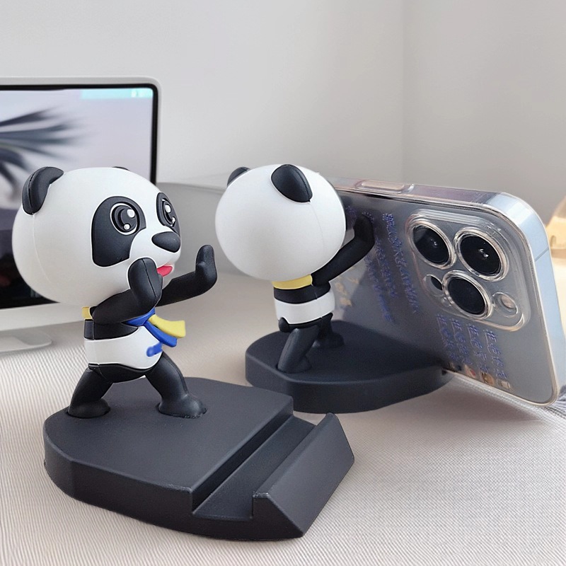 Pvc Soft Glue Mobile Phone Holder Cartoon Stereo Doll Creative Craft Gift Personalized Design Holder Small Ornaments