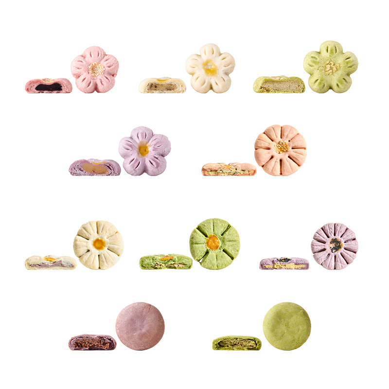 Traditional Mooncakes and Pastries in Bulk, Peach Blossom Pastries, Hangzhou Specialty, Engagement Table Chinese Pastries, Tea Room Snacks, Shortbread