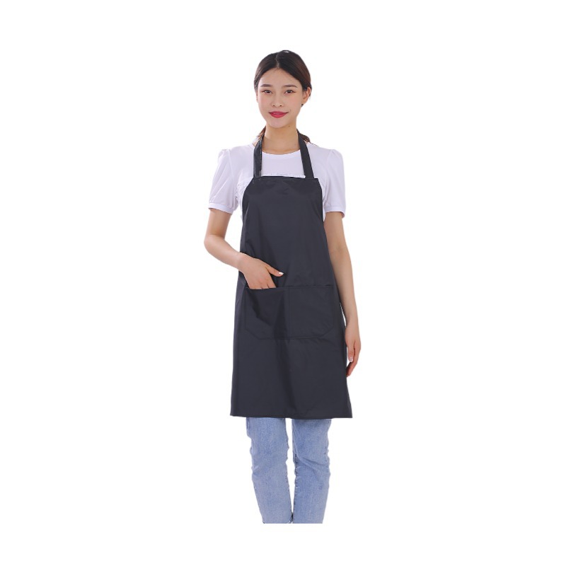 White sleeveless overalls solid color printing waterproof apron black food hotel kitchen waist advertising logo