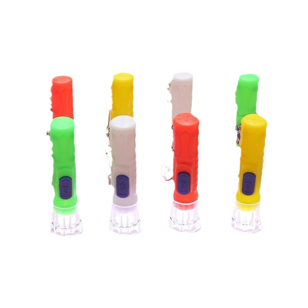 New mini plastic children's small flashlight transparent crystal led household small flashlight Home portable small