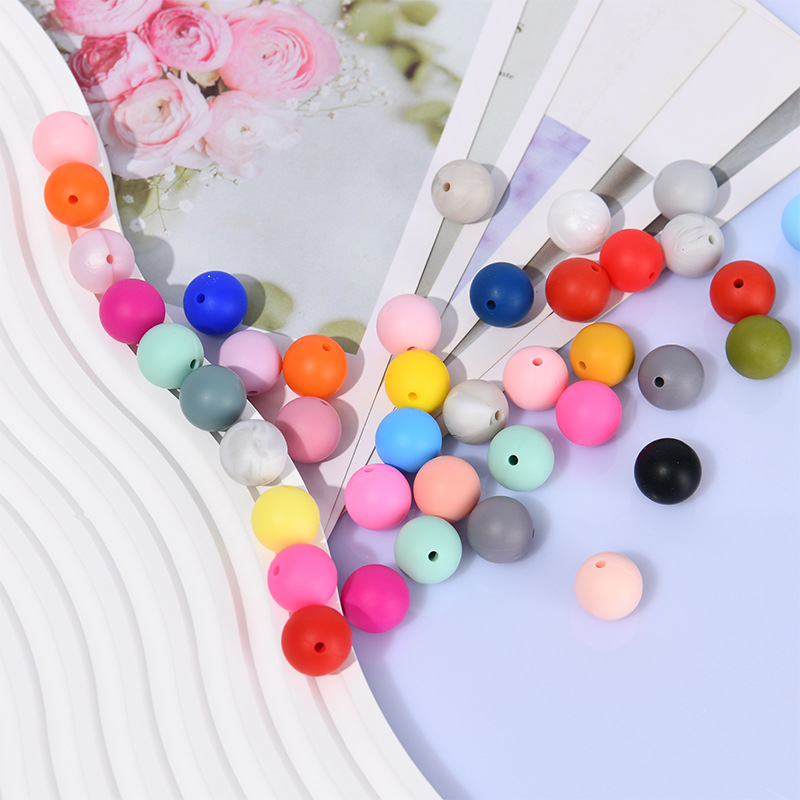 Strict selection of new silicone beads 9MM multi-color beaded beads children's silicone beads baby gum manufacturers wholesale