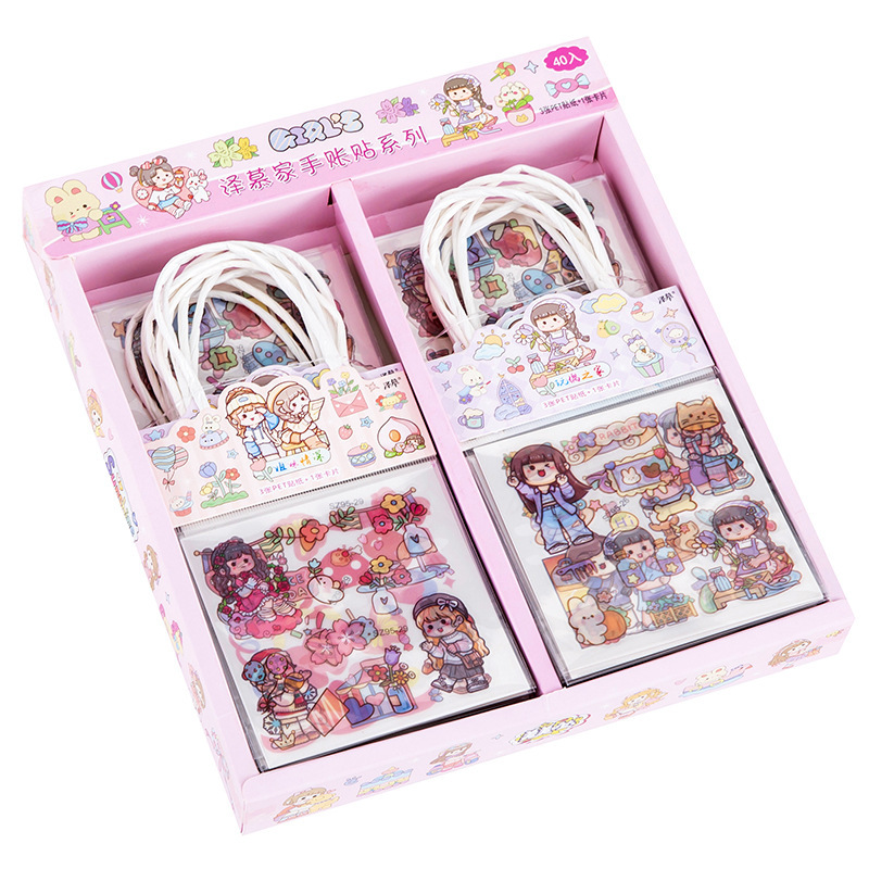 Internet Celebrity Ins Cartoon Handbook Sticker Children's Handmade Creative Small Gift Little Girl Gift Kindergarten Prize