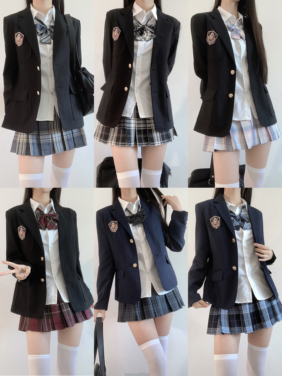 Японская униформа колледжа, черный пиджак, оригинальная юбка