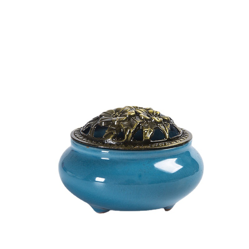 Ceramic Incense burner Home Yiwu Wholesale Incense Kiln Change Ge Kiln Incense burner Temple Aromatherapy Plate Tower Incense small size Incense burner