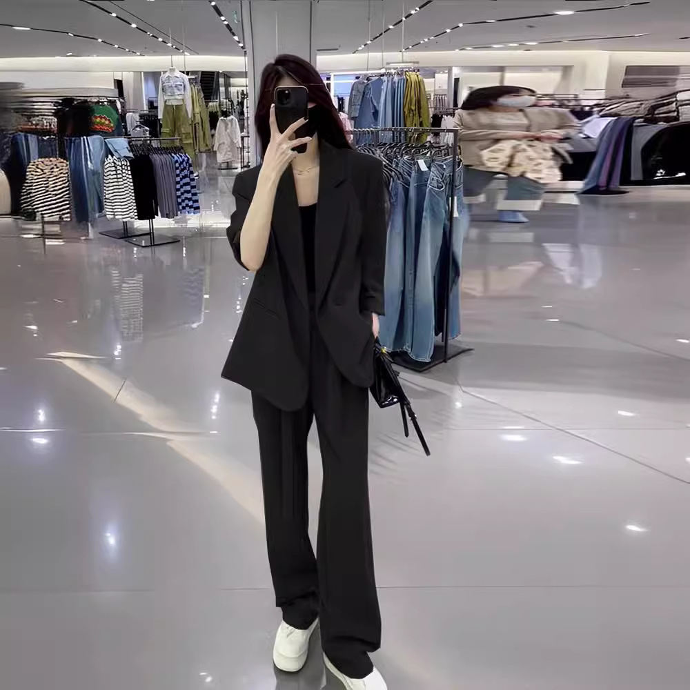 2602 Spring and Autumn New plus size women's suit jacket suit women's chubby girl casual pants two-piece formal wear business wear