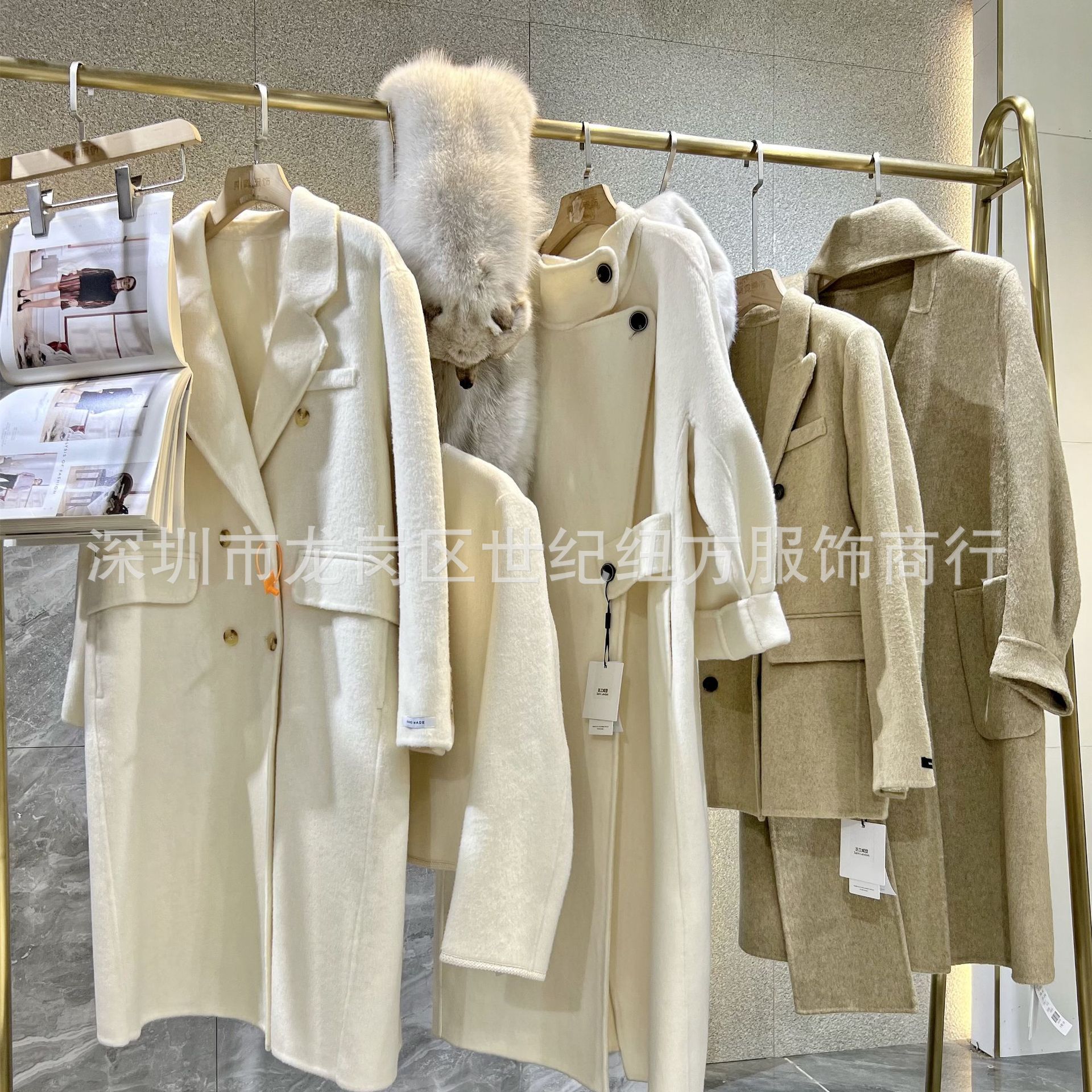 High-End Women's Clothing Off-Season Clearance Coats Double-Sided Wool Coats Brand Discount Physical Store Live Broadcast