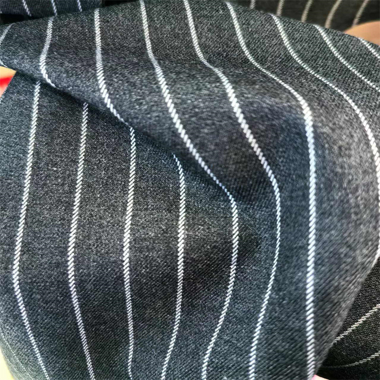 Spot Autumn and Winter Wide and Thickeneded Tr Stretch Stripesd Suit Suit Fabric Twill Stretch Fabric 1.5 Stripes Spacing