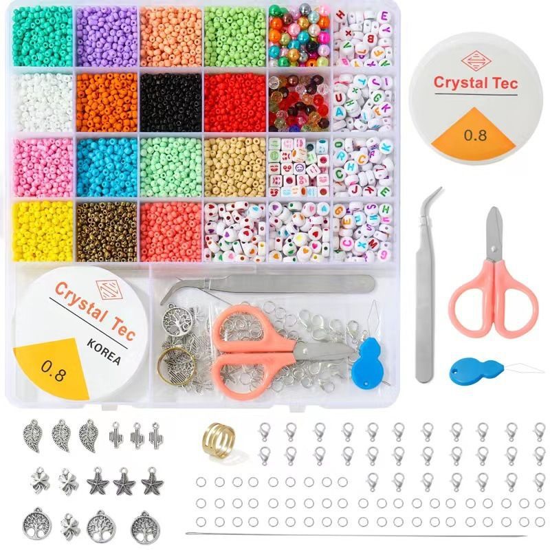 28 Gram Bead Set Solid Color Paint Bead Tool Set DIY Handmade Beaded Bracelet Necklace Jewelry Accessories