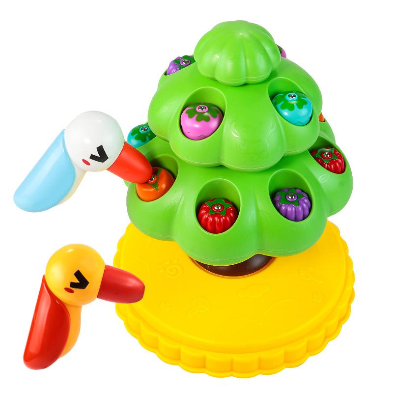 Electric Fishing Toy Fruit Tree Stacking Magnetic Rotating Fishing Educational Early Learning Toy