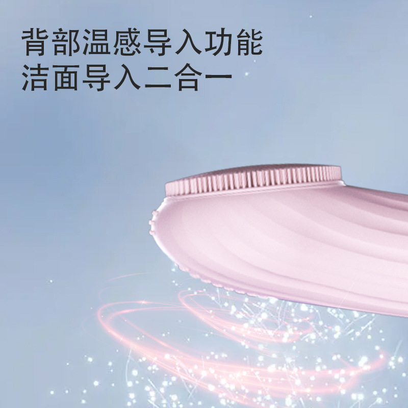 Cross-Border Multifunctional Electric Face Wash Brush Rechargeable Waterproof Hot Compress Massage Ultrasonic Vibration Silicone Facial Cleanser