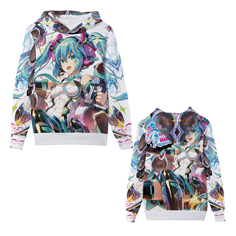 Hatsune Miku Sweatshirt Anime Peripheral Princess Clothes Pullover Hooded Two-Dimensional Top Can Be Customized