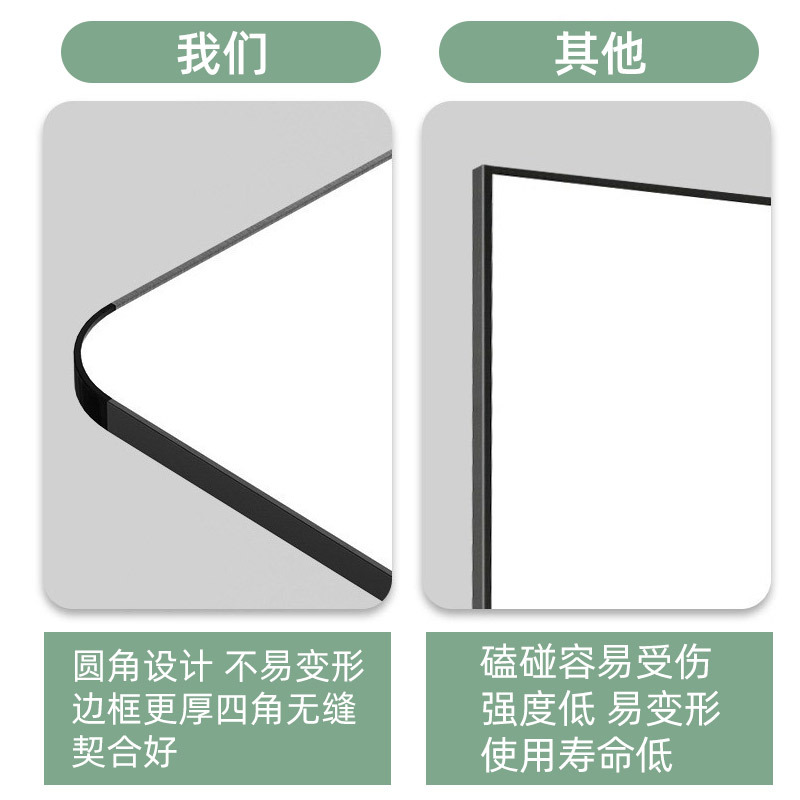 Full-Length Mirror Internet Celebrity Floor-To-Ceiling Mirror Home Bedroom Dressing Mirror Wall-Mounted Simple Girls Dormitory Makeup Glass Mirror
