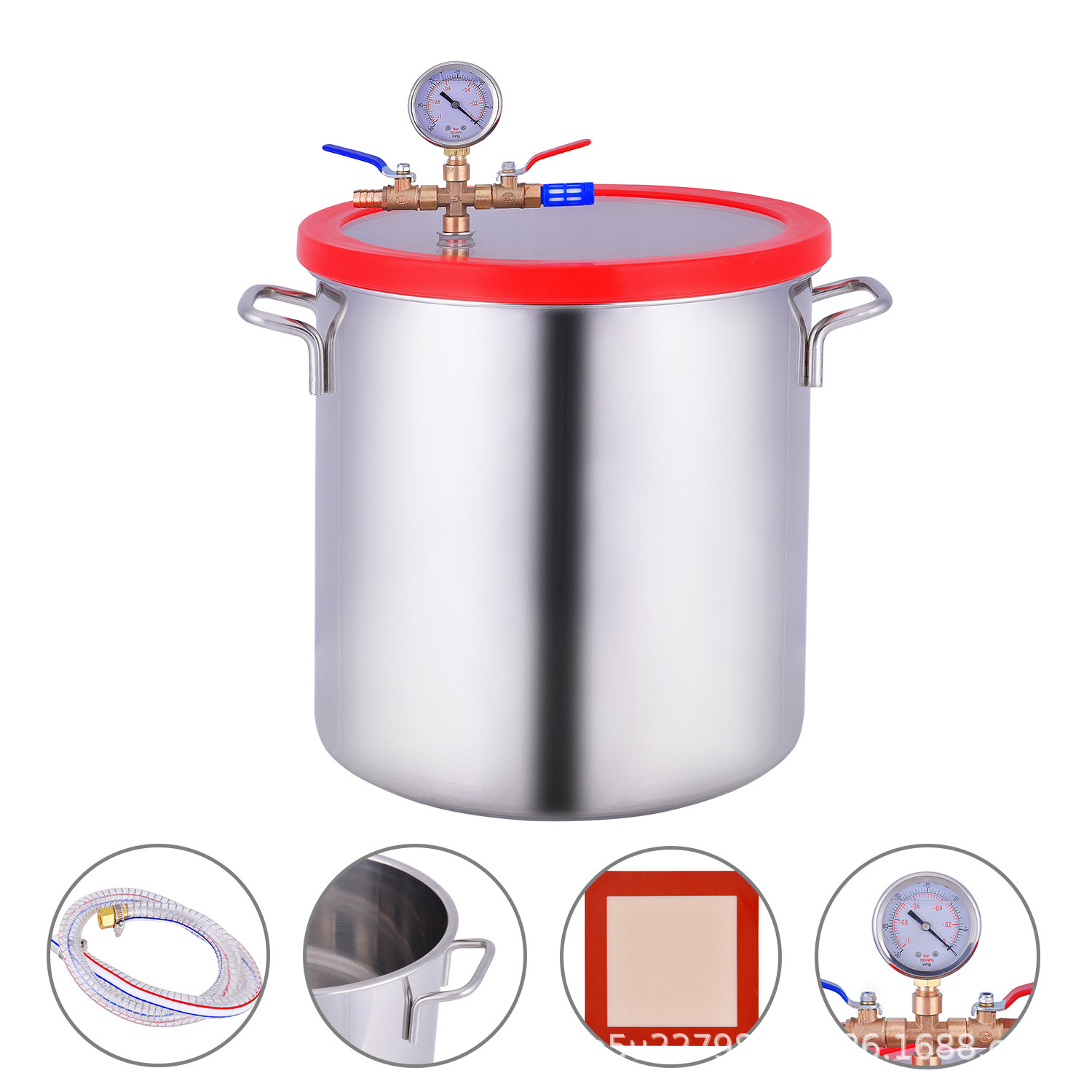 Vacuum defoaming barrel stainless steel drying oven small pumping negative pressure tank resin AB glue silicone epoxy resin defoaming barrel