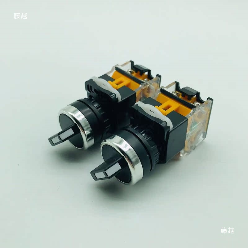 LA38-11X2 20X3旋转按钮开关2档3档按钮开关 22mm一开一闭 两常开