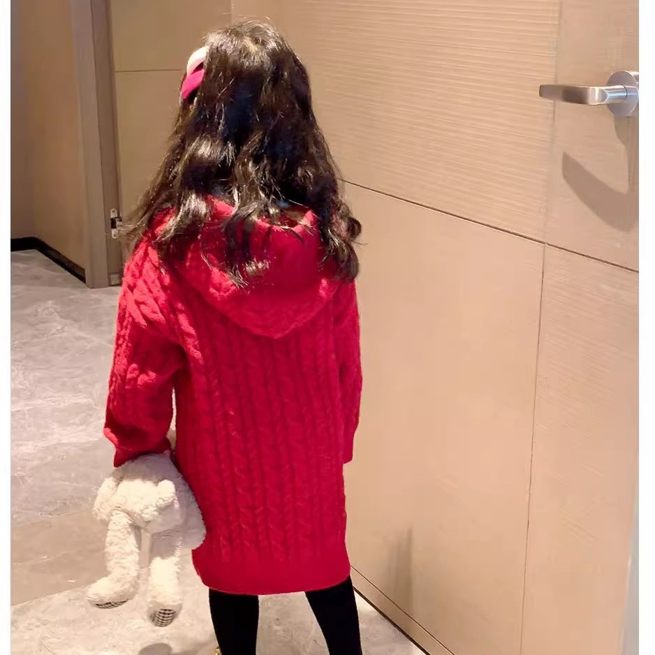 Hooded Long Knitwear for Boys and Girls to Wear during the New Year. Private Customization with Pictures and Samples. Customized Cross-Border Aliexpress