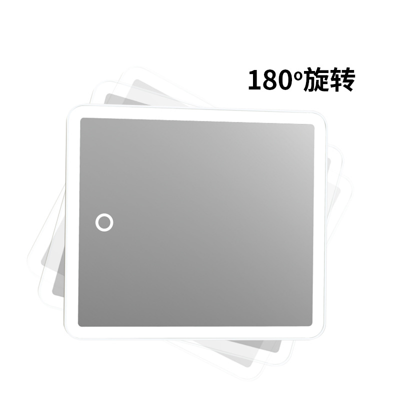 Cross-Border Makeup Mirror with Light 180-Degree Rotating Led Light Vanity Mirror Small Mirror High-Definition Fill-In Light Desktop Makeup Mirror