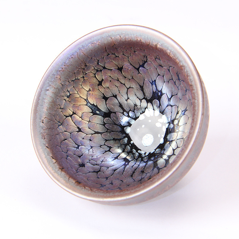 Jianyang Jianzhan Original Mine Original Glaze Tea Cup Master Cup Zijin Oil Drop Cup Iron Feet Single Cup Tea Set Handmade Tea Cup