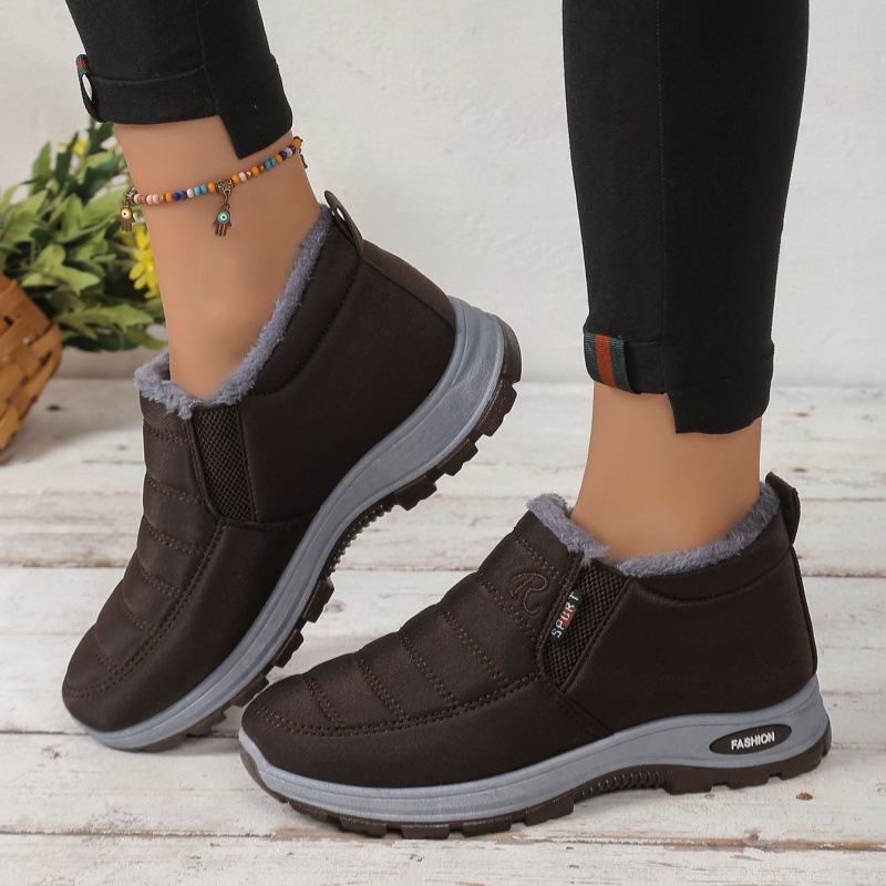 2025Temu Popular Cotton Shoes Women's Winter New Shoes Women's Export Couple Walking Shoes Fleece-Lined and Thickeneding for Men and Women