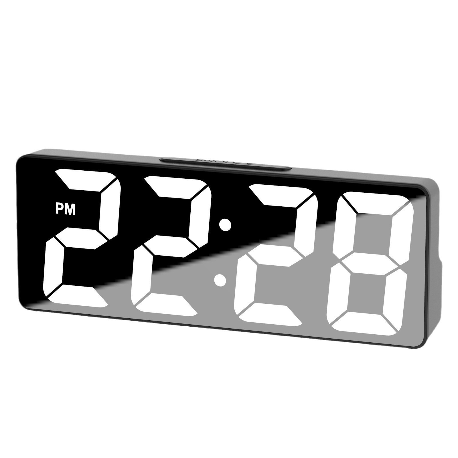 Cross-border recommend LED mirror electronic alarm clock USB battery dual-purpose intelligent voice control clock for students