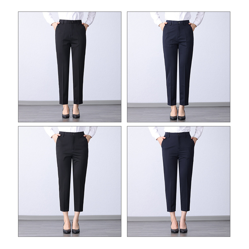 Western Trousers Women's Professional Pants Summer Thin Trousers Stretch Straight-tube Draping Slim-fit High-waist Slim-fit Western Pants Women's