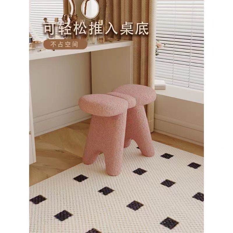 Cream Style Makeup Stool Bedroom Simple Modern Dressing Stool Internet Popular Ins Home Light Luxury Makeup Chair Nail Stool