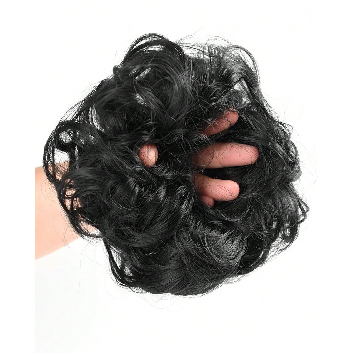 Foreign Trade Amazon European and American Wigs for Women with Buds, Ball Head, Chemical Fiber, Invisible Fluffy Natural Curly Hair Wigs, Hair Ties